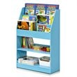 Pemberly Row Engineered Wood Magazine/Bookshelf with Storage in Light Blue