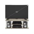Pemberly Row Turn-N-Tube Oak/White Wood Entertainment TV Stand for TV up to 50