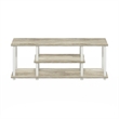 Pemberly Row Turn-N-Tube Oak/White Wood Entertainment TV Stand for TV up to 50