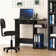 Pemberly Row Wood Home Laptop Notebook Computer Desk in Black/Gray