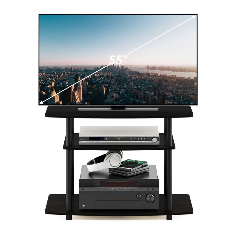 Pemberly Row Turn-N-Tube Wood 3-Tier TV Stand for TV up to 32