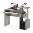 Pemberly Row Wood Computer Writing Desk w/Bin in French Oak Gray/Black