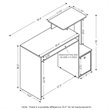 Pemberly Row Wood Computer Writing Desk w/Bin in French Oak Gray/Black