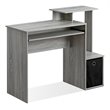 Pemberly Row Wood Computer Writing Desk w/Bin in French Oak Gray/Black