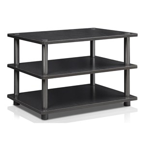 Pemberly Row Turn-N-Tube Wood 3-Tier Corner TV Stand for TV up to 25&quot in Black