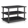 Pemberly Row Turn-N-Tube Wood 3-Tier Corner TV Stand for TV up to 25