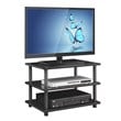 Pemberly Row Turn-N-Tube Wood 3-Tier Corner TV Stand for TV up to 25