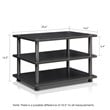 Pemberly Row Turn-N-Tube Wood 3-Tier Corner TV Stand for TV up to 25