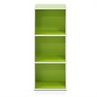 Pemberly Row Engineered Wood 3-Tier Open Shelf Bookcase in White/Green
