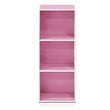 Pemberly Row Engineered Wood 3-Tier Open Shelf Bookcase in White/Pink