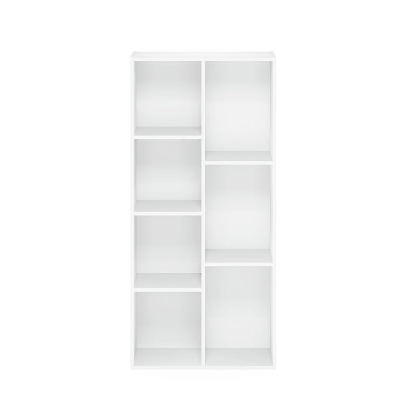 Pemberly Row Engineered Wood 7-Cube Reversible Open Shelf in White