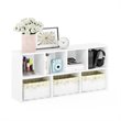 Pemberly Row Engineered Wood 7-Cube Reversible Open Shelf in White