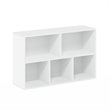 Pemberly Row Engineered Wood 5-Cube Reversible Open Shelf in White