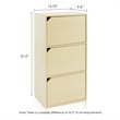 Pemberly Row Wood 3-Tier Bookcase with Door in Steam Beech/Natural