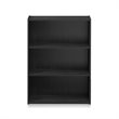 Pemberly Row Engineered Wood 3-Tier Open Shelf in Americano Black