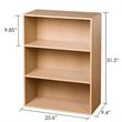Pemberly Row Engineered Wood 3-Tier Open Shelf in Steam Beech/Natural