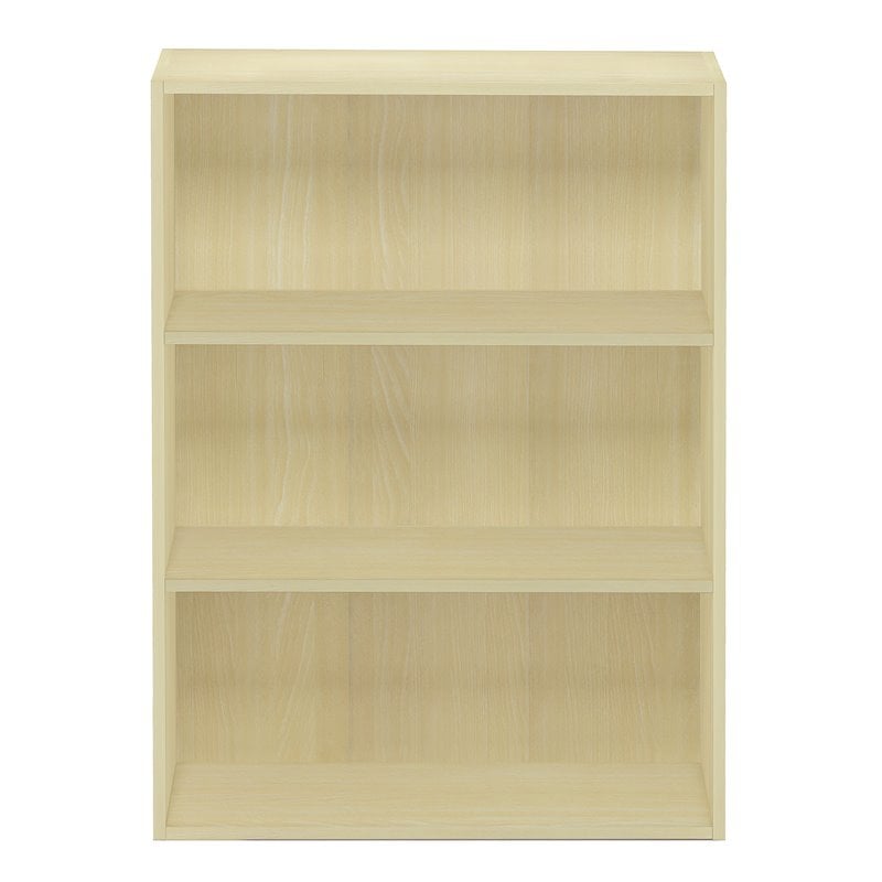 Pemberly Row Engineered Wood 3-Tier Open Shelf in Steam Beech/Natural