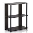 Pemberly Row Contemporary Engineered Wood Bookcase in Walnut/Black