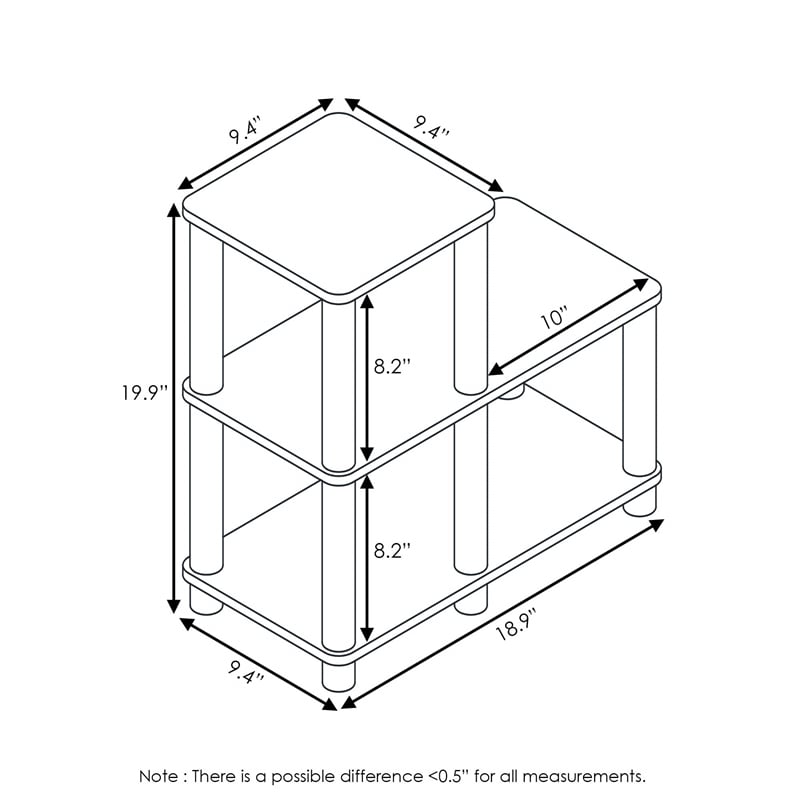 Pemberly Row Turn-N-Tube Espresso/Black Engineered Wood Accent Decorative Shelf