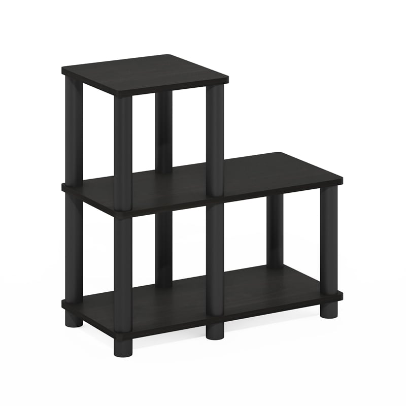 Pemberly Row Turn-N-Tube Espresso/Black Engineered Wood Accent Decorative Shelf