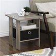 Pemberly Row Wood End Table with Bin Drawer in French Oak Gray (Set of 2)