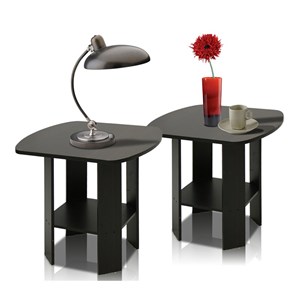 Pemberly Row Engineered Wood End Table in Espresso (Set of 2)