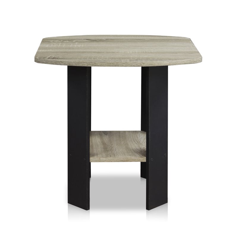 Pemberly Row Wood End Table in French Oak Gray/Black (Set of 2)