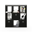 Pemberly Row Engineered Wood 9-Cube Organizer with Bins in Espresso/Black