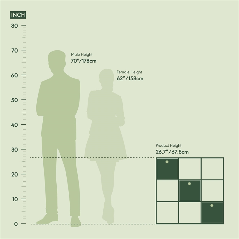 Pemberly Row Engineered Wood 9-Cube Organizer with Bins in Espresso/Black