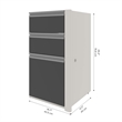 Pemberly Row Office 1 Drawer Filing Cabinet in Slate & Sandstone