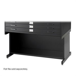 Pemberly Row Open 20&quot Metal Base for Flat Files Cabinet in Black