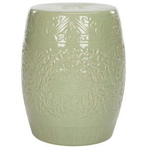 Pemberly Row Contemporary Ceramic Garden Stool in Lime Green
