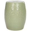 Pemberly Row Contemporary Ceramic Garden Stool in Lime Green