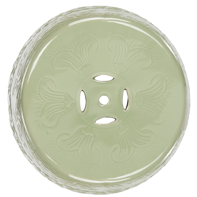 Pemberly Row Contemporary Ceramic Garden Stool in Lime Green