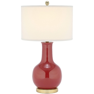 Pemberly Row Modern / Contemporary Ceramic Red Lamp with White Shade