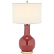 Pemberly Row Modern / Contemporary Ceramic Red Lamp with White Shade