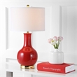 Pemberly Row Modern / Contemporary Ceramic Red Lamp with White Shade