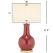 Pemberly Row Modern / Contemporary Ceramic Red Lamp with White Shade