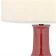 Pemberly Row Modern / Contemporary Ceramic Red Lamp with White Shade