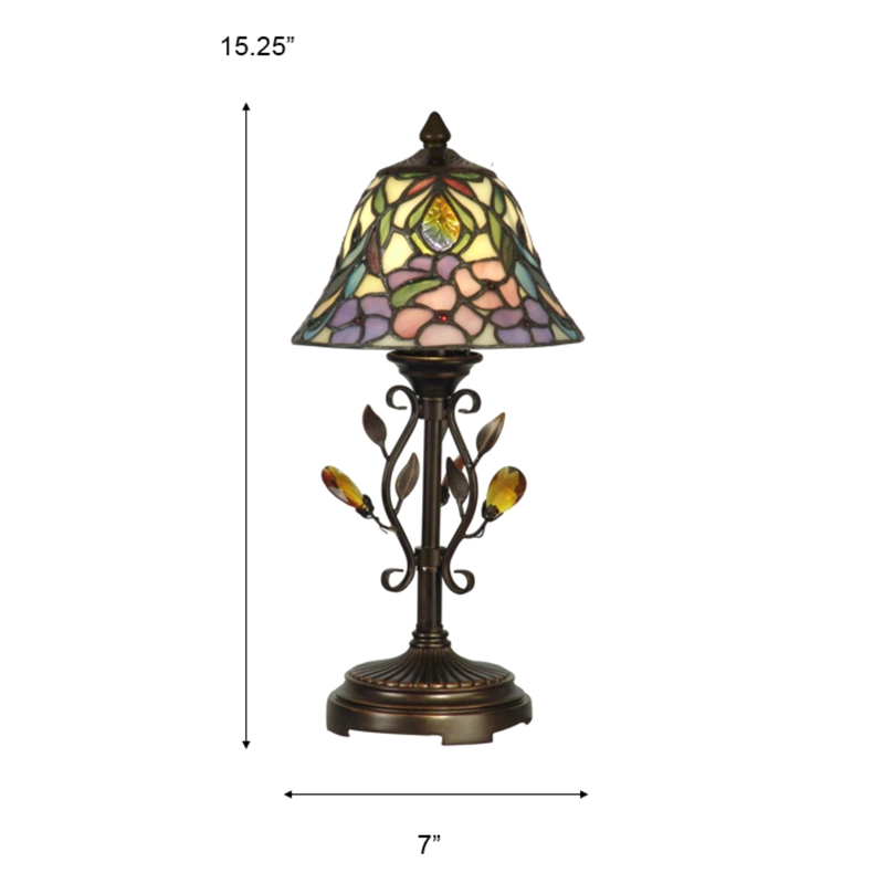 Pemberly Row Modern / Contemporary Crystal Peony Accent Lamp