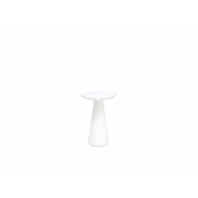 Pemberly Row Contemporary Medium End Table in High Gloss White