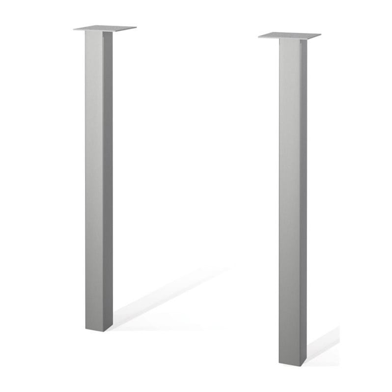 Pemberly Row Modern / Contemporary Metal Legs in Silver (Set of 2)
