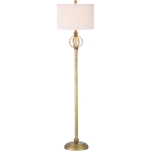Pemberly Row Modern Garden Sphere Floor Lamp in Gold and White