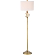 Pemberly Row Modern Garden Sphere Floor Lamp in Gold and White