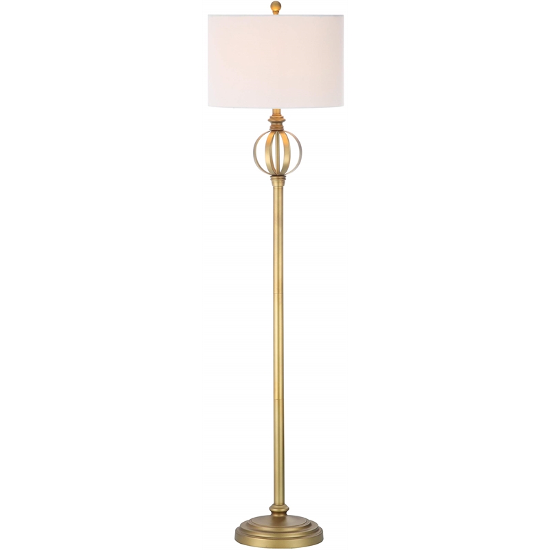 Pemberly Row Modern Garden Sphere Floor Lamp in Gold and White
