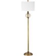 Pemberly Row Modern Garden Sphere Floor Lamp in Gold and White