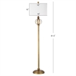 Pemberly Row Modern Garden Sphere Floor Lamp in Gold and White