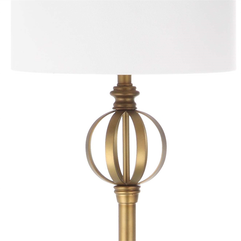 Pemberly Row Modern Garden Sphere Floor Lamp in Gold and White