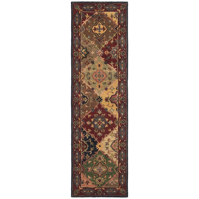 Pemberly Row Red Traditional Wool Rug - Runner 2'3