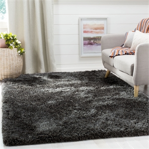 Pemberly Row Modern / Contemporary Dark Gray Shag Rug - 4' x 6'